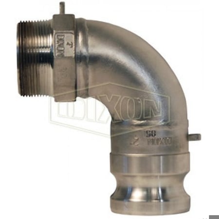 Dixon Type F 90Deg Cam and Groove Elbow, 2 in, Male Adapter x MNPT, 316 SS, Domestic 200F-90SS